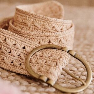 Sezane Fétiche Belt Raffia Naturel - Size 90 (US M)